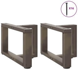 Pieds de table basse en T, 2 pièces, noir, 50 x 25 x (30-31) cm, acier 534395534395