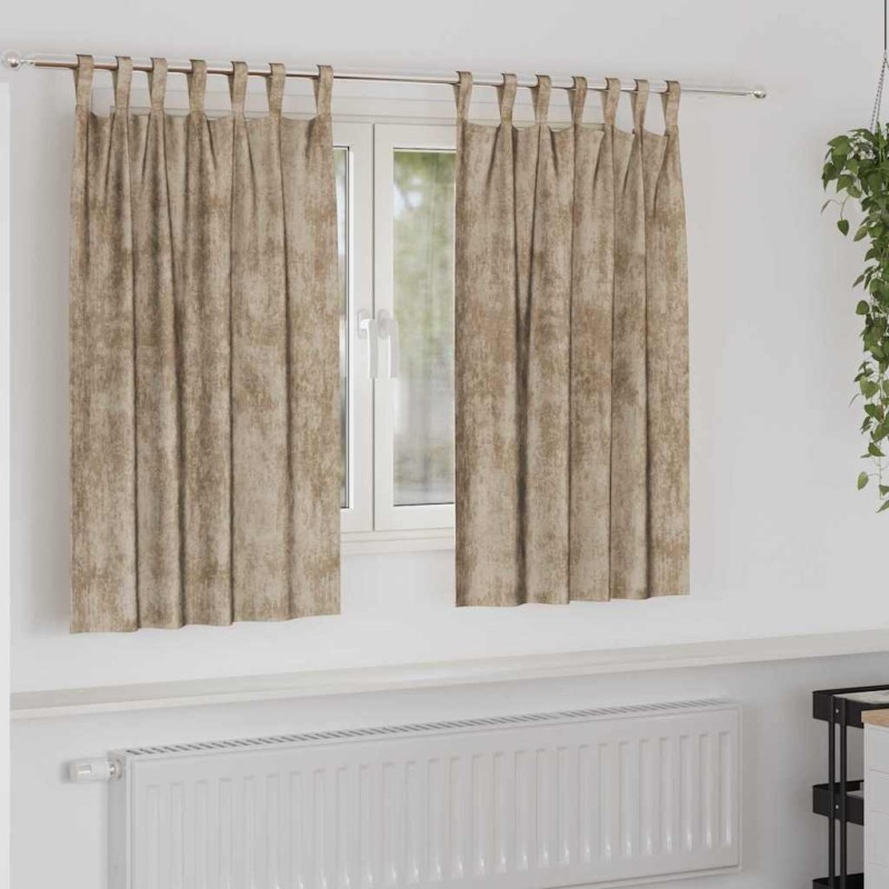 Rideaux en velours 2 pcs Champagne 140 x 140 cm Velours 534399534399