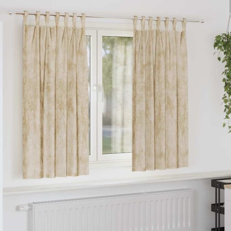 Rideaux en velours 2 pcs Crème 175 x 140 cm Velours 534400534400