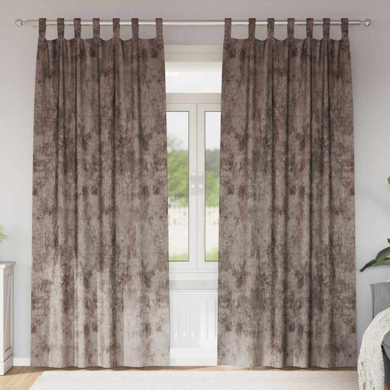 Rideaux en velours 2 pcs Cappuccino 225 x 140 cm Velours 534401534401