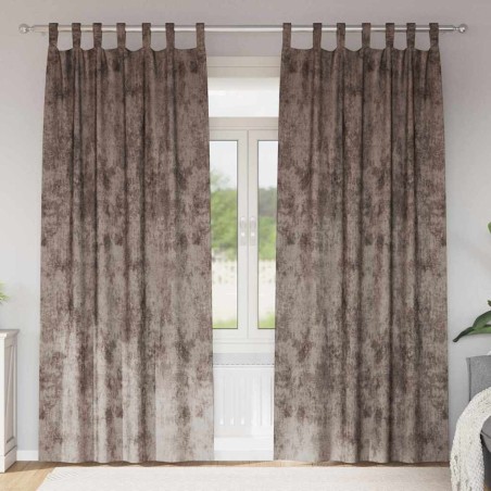 Rideaux en velours 2 pcs Cappuccino 225 x 140 cm Velours 534401534401