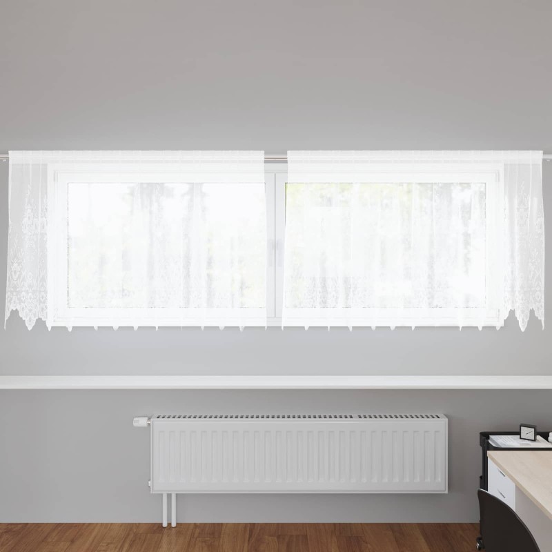 Rideau en Dentelle avec des rideaux Blanc 80 x 300 cm Polyester 534407534407