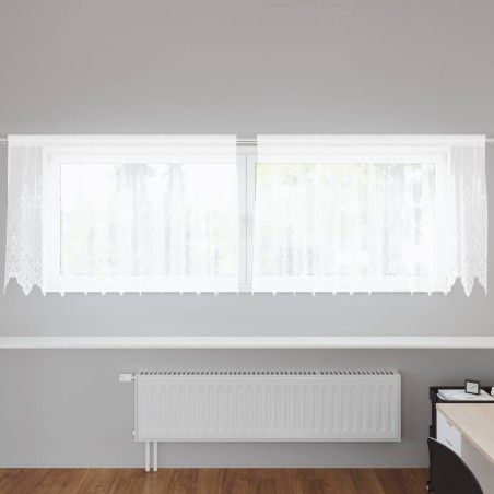 Rideau en Dentelle avec des rideaux Blanc 80 x 300 cm Polyester 534407534407