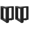 Pieds de table basse en T, 2 pièces, noir, 30 x 25 x (30-31) cm, acier 534413534413