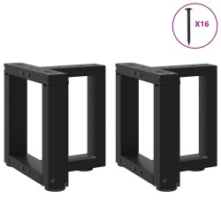 Pieds de table basse en T, 2 pièces, noir, 30 x 25 x (30-31) cm, acier 534413534413