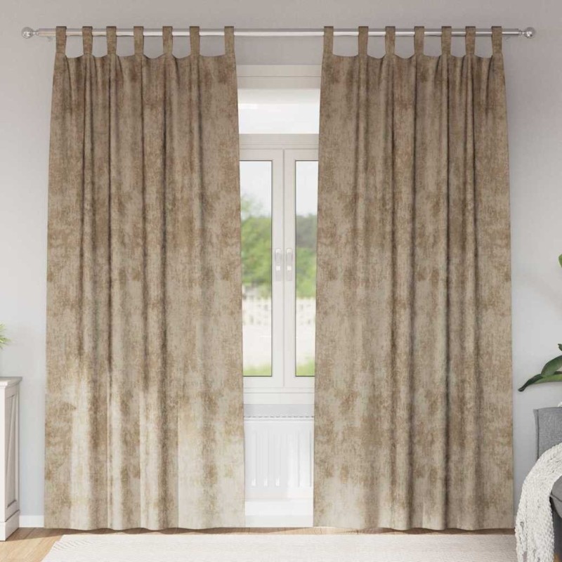 Rideaux en velours 2 pcs Champagne 245 x 140 cm Velours 534414534414