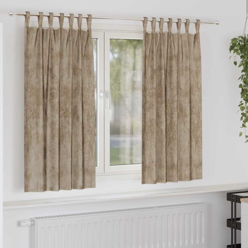 Rideaux en velours 2 pcs Champagne 175 x 140 cm Velours 534415534415