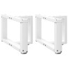 Pieds de table basse en T, 2 pièces, blanc, 50 x 25 x (30-31) cm, acier 534416534416