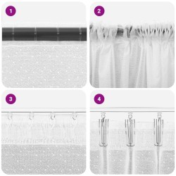 Rideau en Dentelle avec des rideaux Blanc 80 x 150 cm Polyester 534423534423