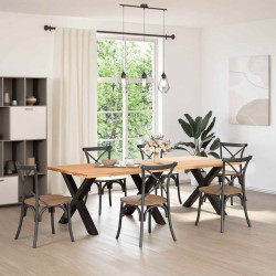 Pieds de table à manger en forme de X, 3 pièces, noir, 90 x (72-73) cm, acier 534424534424