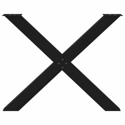 Pieds de table à manger en forme de X, 3 pièces, noir, 90 x (72-73) cm, acier 534424534424