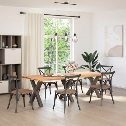 Pieds de table à manger en forme de X, 3 pièces, acier naturel, 80 x (72-73) cm 534425534425