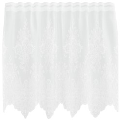 Rideau en Dentelle Floral Blanc 100 x 150 cm Polyester 534426534426