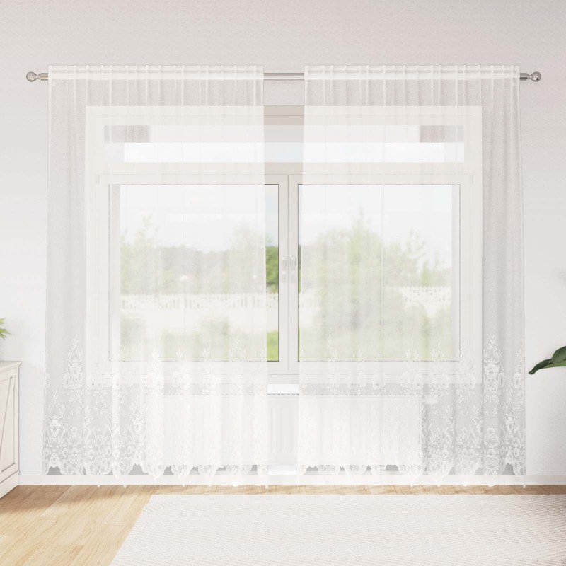 Rideau en Dentelle Blanc 200 x 200 cm Polyester 534431534431