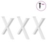 Pieds de table à manger en forme de X, 3 pièces, blanc, 90 x (72-73) cm, acier 534437534437