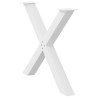 Pieds de table à manger en forme de X, 3 pièces, blanc, 90 x (72-73) cm, acier 534437534437
