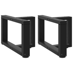 Pieds de table basse en T, 2 pièces, noir, 50 x 25 x (30-31) cm, acier 534443534443
