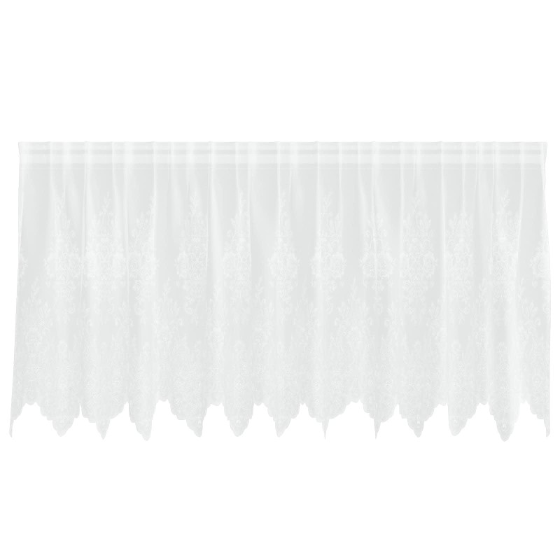 Rideau en Dentelle Floral Blanc 120 x 300 cm Polyester 534445534445