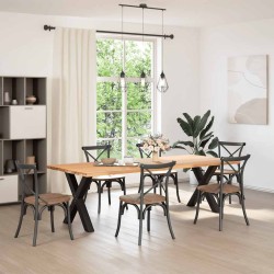 Pieds de table à manger en forme de X, 2 pièces, noir, 70 x (72-73) cm, acier 534446534446