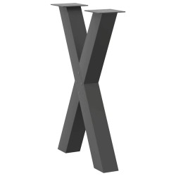 Pieds de table à manger en forme de X, 2 pièces, anthracite, 60 x (72-73) cm, acier 534447534447