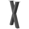 Pieds de table à manger en forme de X, 2 pièces, anthracite, 60 x (72-73) cm, acier 534447534447