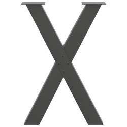 Pieds de table à manger en forme de X, 2 pièces, anthracite, 60 x (72-73) cm, acier 534447534447