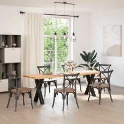 Pieds de table à manger en forme de X, 2 pièces, noir, 60 x (72-73) cm, acier 534449534449