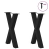Pieds de table à manger en forme de X, 2 pièces, noir, 60 x (72-73) cm, acier 534449534449