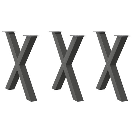 Pieds de table à manger en forme de X 3 pièces Anthracite 80 x (72-73) cm Acier 534453534453