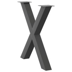 Pieds de table à manger en forme de X 3 pièces Anthracite 80 x (72-73) cm Acier 534453534453
