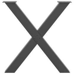 Pieds de table à manger en forme de X 3 pièces Anthracite 80 x (72-73) cm Acier 534453534453