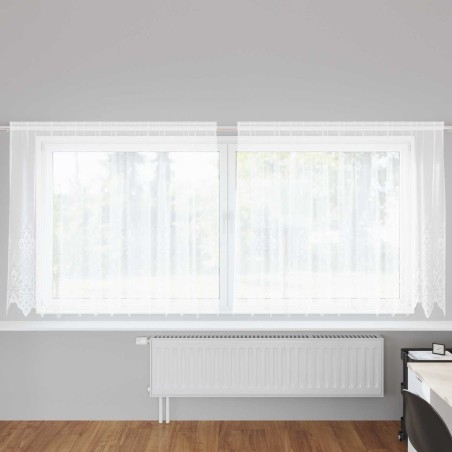 Rideau en Dentelle Floral Blanc 180 x 300 cm Polyester 534456534456