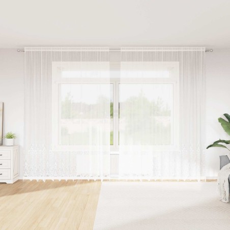 Rideau en Dentelle Floral Blanc 300 x 300 cm Polyester 534462534462