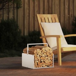 Portant de bois chauffage blanc 40x40x40 cm 534464534464