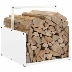 Portant de bois chauffage blanc 40x40x40 cm 534464534464