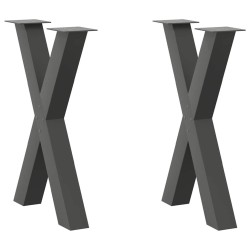 Pieds de table à manger en forme de X 2 pièces Anthracite 50 x (72-73) cm Acier 534465534465