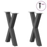 Pieds de table à manger en forme de X 2 pièces Anthracite 50 x (72-73) cm Acier 534465534465