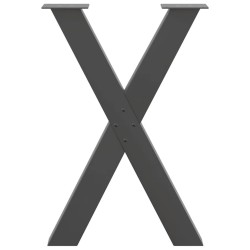 Pieds de table à manger en forme de X 2 pièces Anthracite 50 x (72-73) cm Acier 534465534465