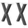 Pieds de table à manger en forme de X 2 pièces Anthracite 70 x (72-73) cm Acier 534466534466