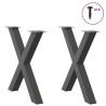 Pieds de table à manger en forme de X 2 pièces Anthracite 70 x (72-73) cm Acier 534466534466