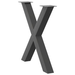 Pieds de table à manger en forme de X 2 pièces Anthracite 70 x (72-73) cm Acier 534466534466