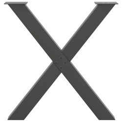 Pieds de table à manger en forme de X 2 pièces Anthracite 70 x (72-73) cm Acier 534466534466
