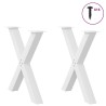 Pieds de table à manger en forme de X, 2 pièces, blanc, 80 x (72-73) cm, acier 534467534467