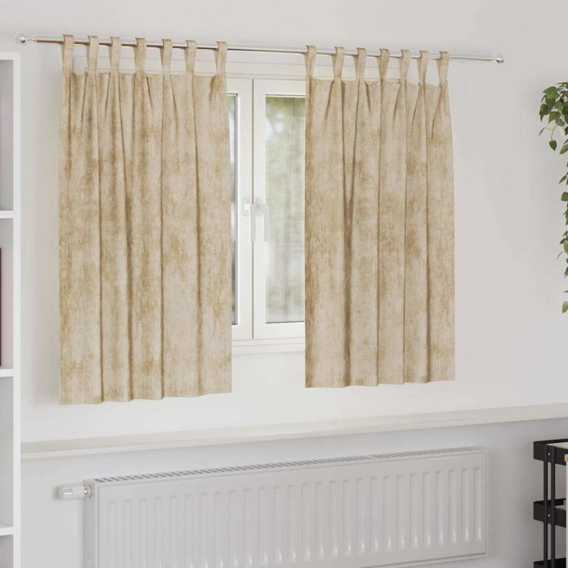 Rideaux en velours 2 pcs Crème 140 x 140 cm Velours 534473534473