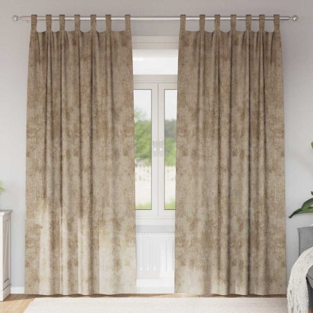 Rideaux en velours 2 pcs Champagne 225 x 140 cm Velours 534474534474