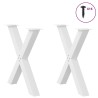 Pieds de table à manger en forme de X, 2 pièces, blanc, 70 x (72-73) cm, acier 534478534478