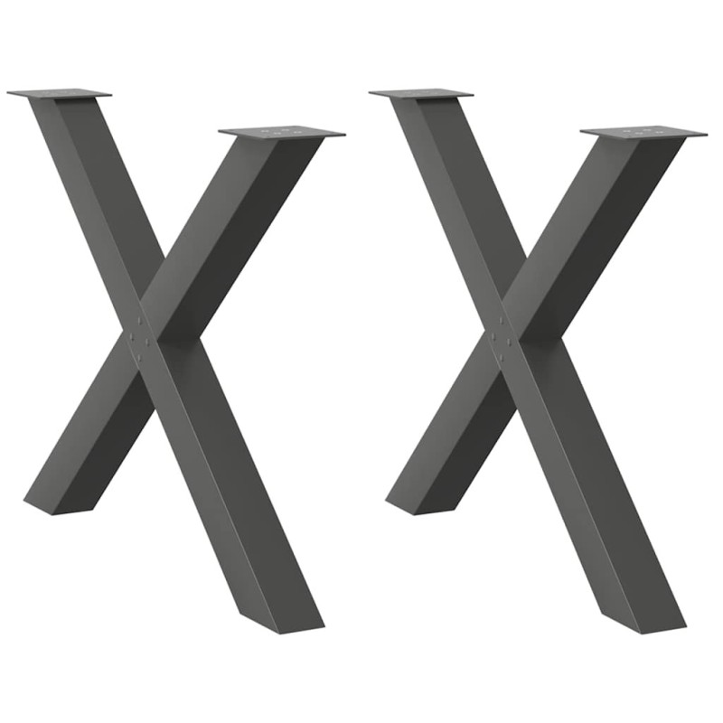 Pieds de table à manger en forme de X 2 pièces Anthracite 90 x (72-73) cm Acier 534487534487