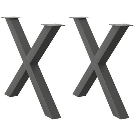 Pieds de table à manger en forme de X 2 pièces Anthracite 90 x (72-73) cm Acier 534487534487