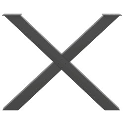 Pieds de table à manger en forme de X 2 pièces Anthracite 90 x (72-73) cm Acier 534487534487