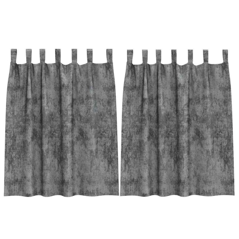 Rideaux en velours 2 pcs Gris 140 x 140 cm Velours 534489534489